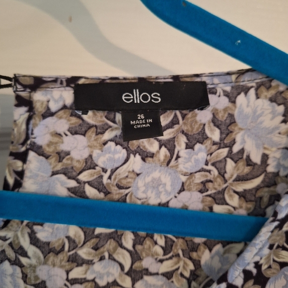 Women's Plus Size 26 Floral‎ Print Long Sleeve Blouse Ellos 4X - Picture 5 of 6